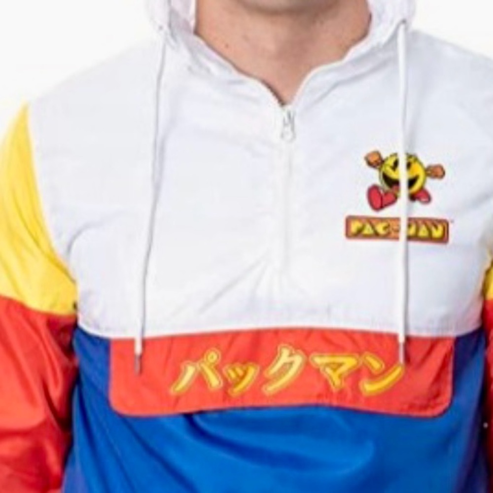 Y2K Pac-Man XL EUC Color-block Atari  90’s Retro Vintage Windbreaker Gamer 80’s